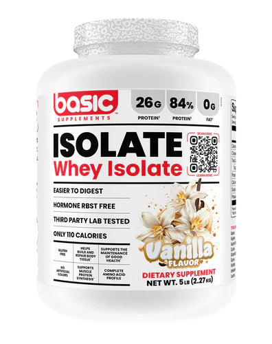 Basic Whey Isolate 5Lb (Vanilla Flavour)