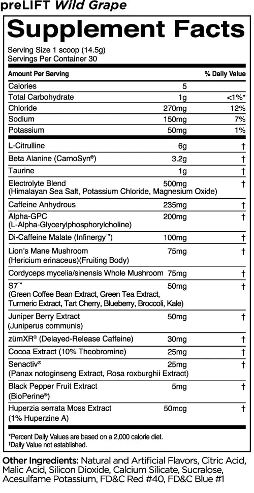 Rule 1 Pre-LIFT Pre-workout (Wild Grape)