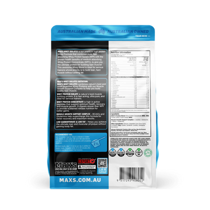 MAX’S WHEY ISOLATES 1.8Kg (Caramel Flavour)