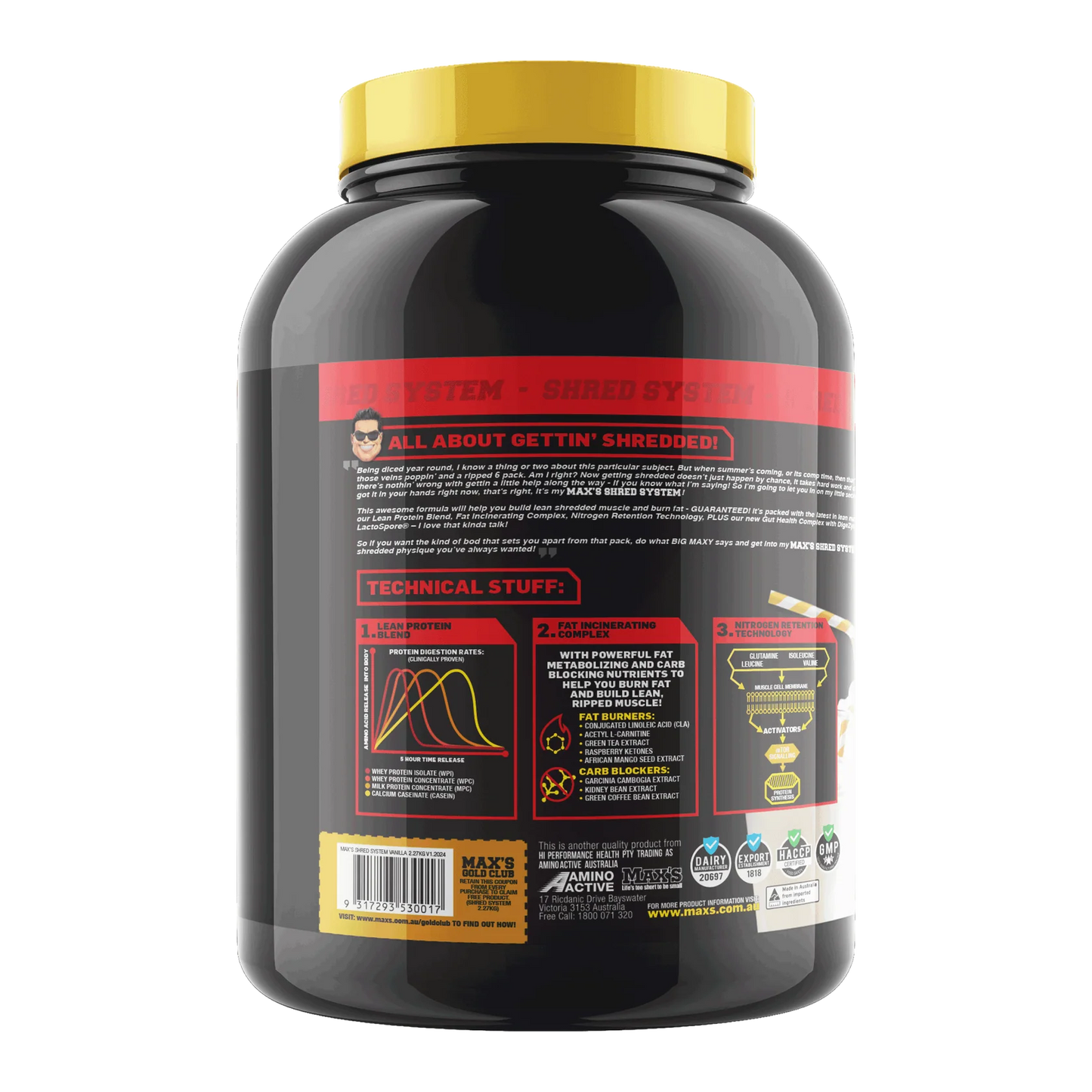 MAX’S SHRED SYSTEM 900g (Chocolate Brownie)