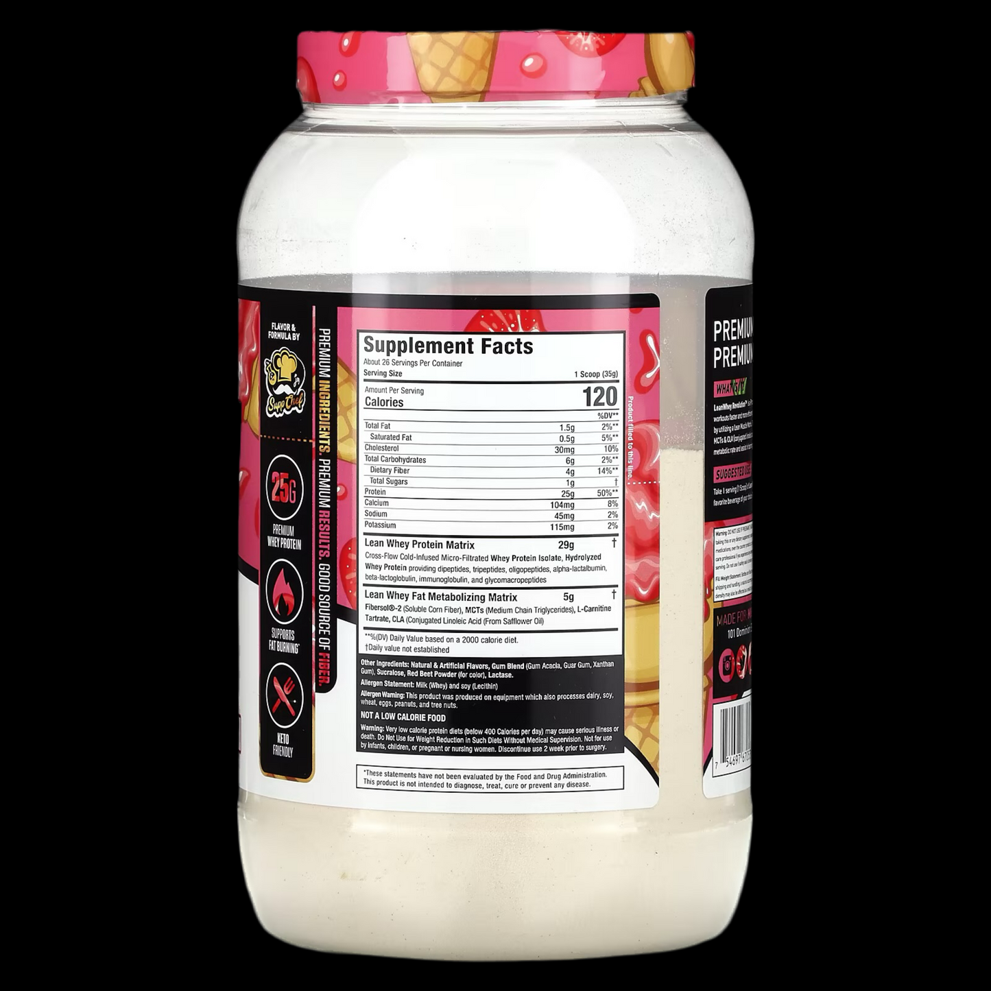 MUSCLE SPORT Lean Whey 2lb (STRAWBERRY ICE CREAM)