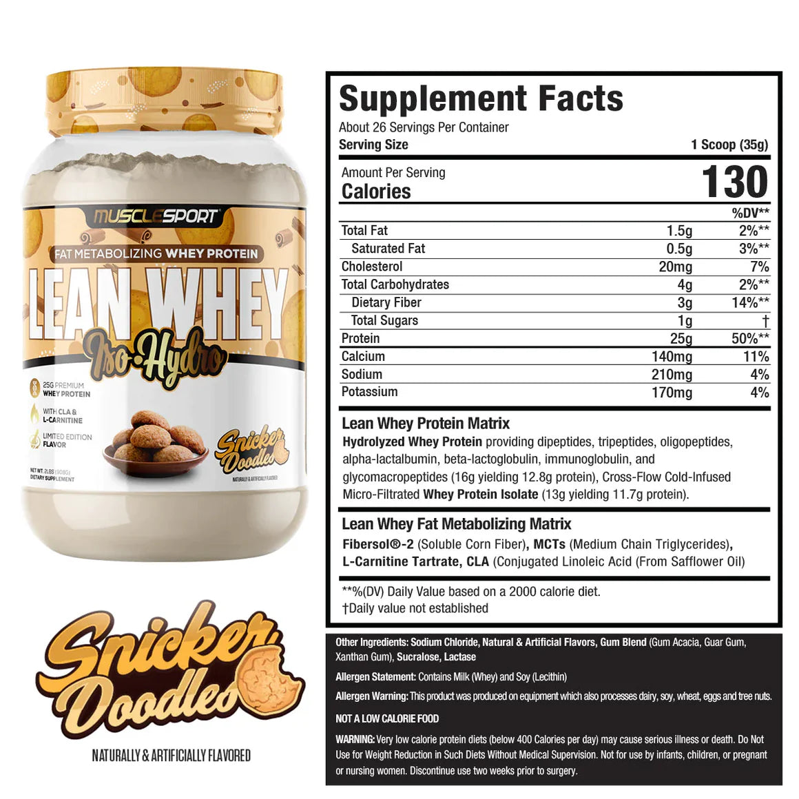 MUSCLE SPORT Lean Whey 2lb (SnickerDoodle’s)