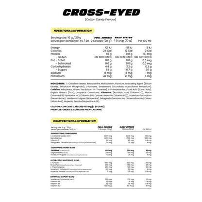 Cross-eyed (pre-workout 40 servings) Possessed Pine Mango