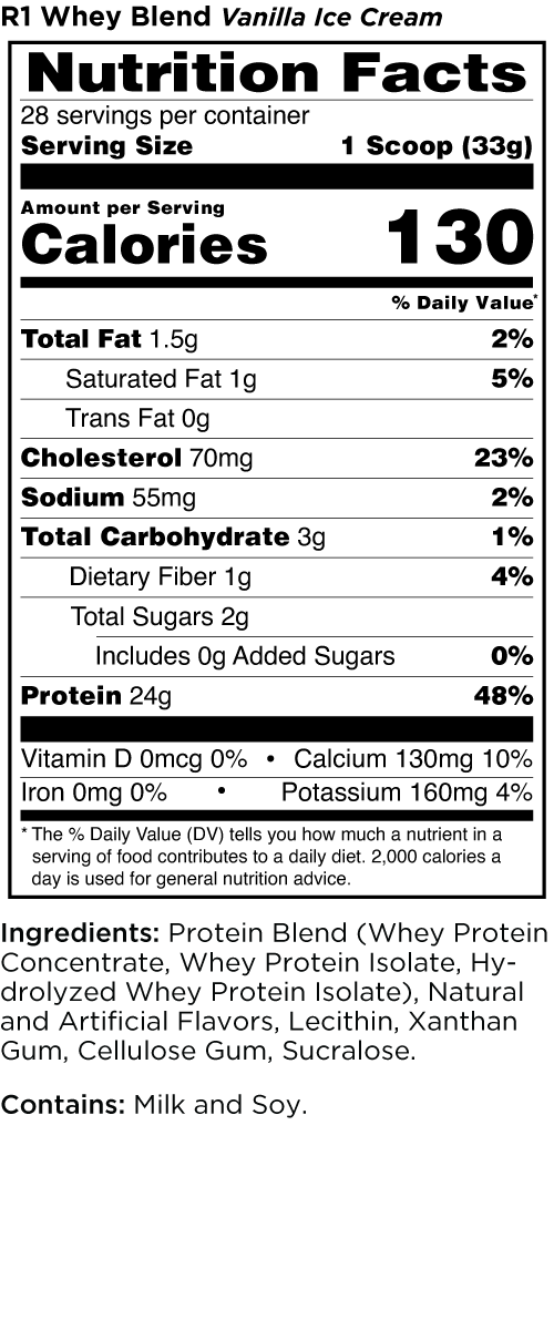 Rule1 whey blend 5Lb (choc fudge)