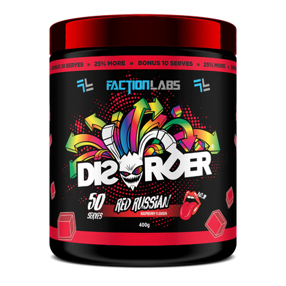 Disorder - (pre-workout 50 serves) Red Russian