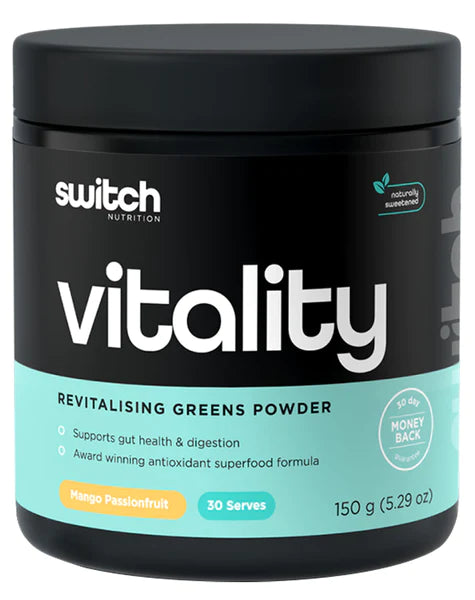 VITALITY SWITCH (super greens minerals 30 servings) Mango Passionfruit