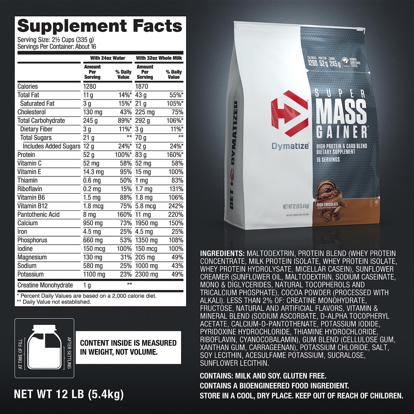 DY SUPER MASS GAINER 12Lb RICH CHOC