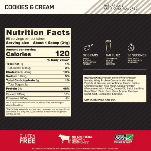 ON WHEY GOLD (Cookies &Cream) 2.27KG