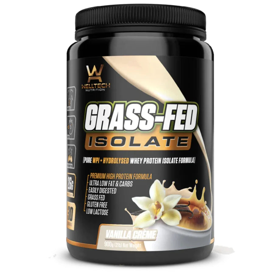 WELLTECH Grass-fed Whey Isolate 2Lb Vanilla crème